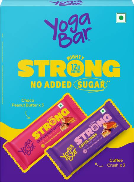 Yogabar Strong Protein Bar 12g Protein Variety Pack of 6 Protein Bars