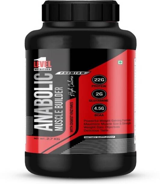 LEVEL1 NUTRITION Anabolic Muscle Builder | Extreme Muscle Mass Premium Quality 6lbs Weight Gainers/Mass Gainers
