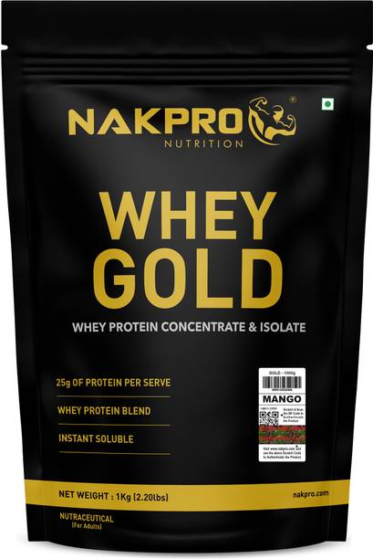 Nakpro Gold Whey Protein Concentrate & Isolate, 25.5g Protein, Trustified Certified Whey Protein