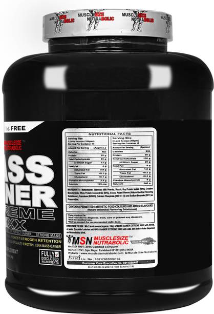 MUSCLE SIZE Mass Gainer Extreme XXX High-Calorie Muscle Building & Weight Gain Supplement Weight Gainers/Mass Gainers