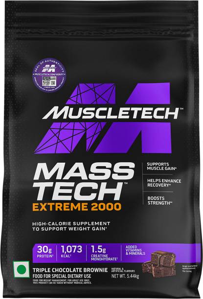 Muscletech Mass Tech Extreme 2000 High Protein Food For Weight Gain Weight Gainers/Mass Gainers
