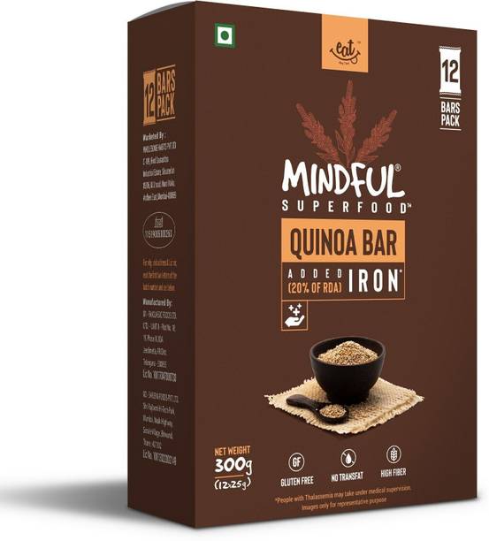 Eat Anytime Healthy Energy Quinoa Bar | Gluten Free & High Fiber-(12Pcs.x 25g) Nutrition Bars