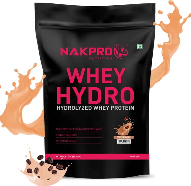 Nakpro HYDRO Whey Protein Hydrolyzed Supplement Powder - 1 kg Coffee Whey Protein