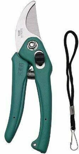 ALLTACK IN Garden Plant Branch Scissors Flower Cutting Cutter Pruning Bypass Secateurs Trimmer Carbon Steel Blade with Lock Set of 1 Pruning Bypass Secateurs Trimmer Carbon Steel Blade Ratchet Pruner