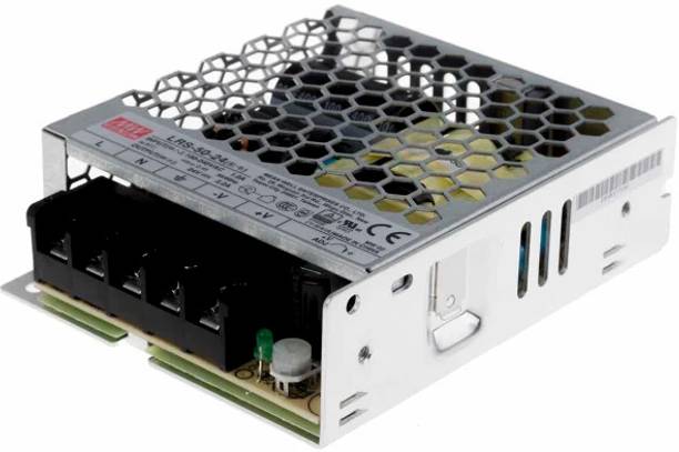 Mean Well Switching Power Supply, LRS-50-24, 24V dc, 2.2A, 52.8W, 1 Output 50 Watts Computer PSU with 0 SATA Cables