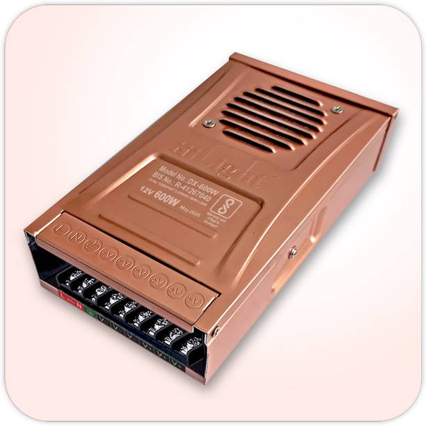 Hilight Rainproof 12V 600W (50Amp) DC Power Supply for LED Strip Light, CCTV, Signage 600 Watts Computer PSU with 3 SATA Cables