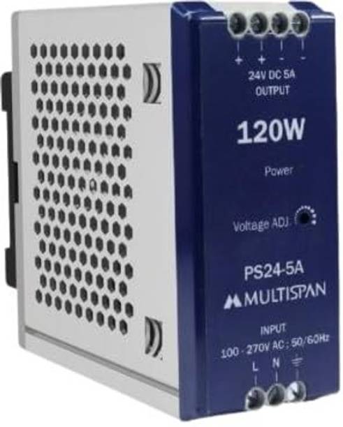Multispain 5A 24V 120W SMPS Power Supply for Industrial Use | PS24-5A Module 120 Watts Computer PSU with 0 SATA Cables