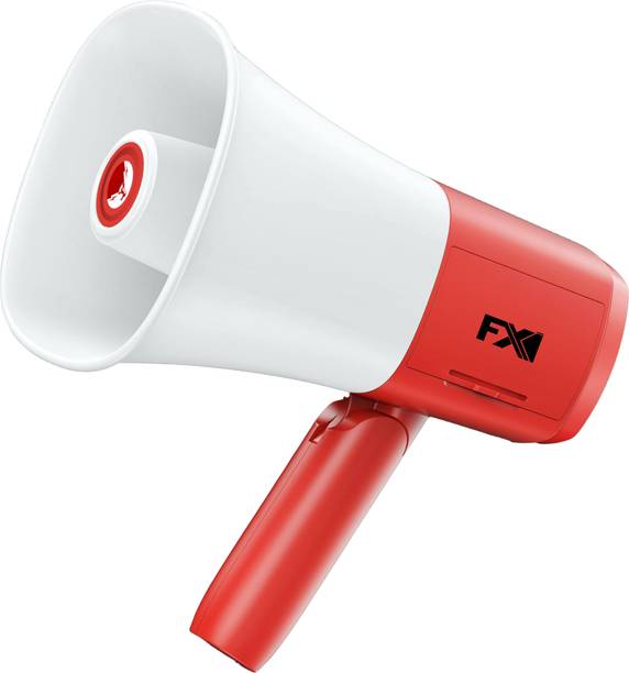 FXI MP-722 Megaphone Speaker For Announcing Talk Record Play, Siren, Type C Charging , Dual Battery, Foldable Handle Bluetooth Megaphone with 13 Pre Recorded Tones Indoor, Outdoor PA System