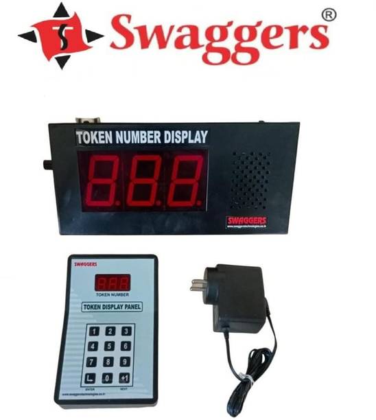 SWAGGERS 3 Digit Token Display System with Ding Dong Sound Used in Banks, Hospitals, Clinics, Food Outlets Indoor, Outdoor PA System