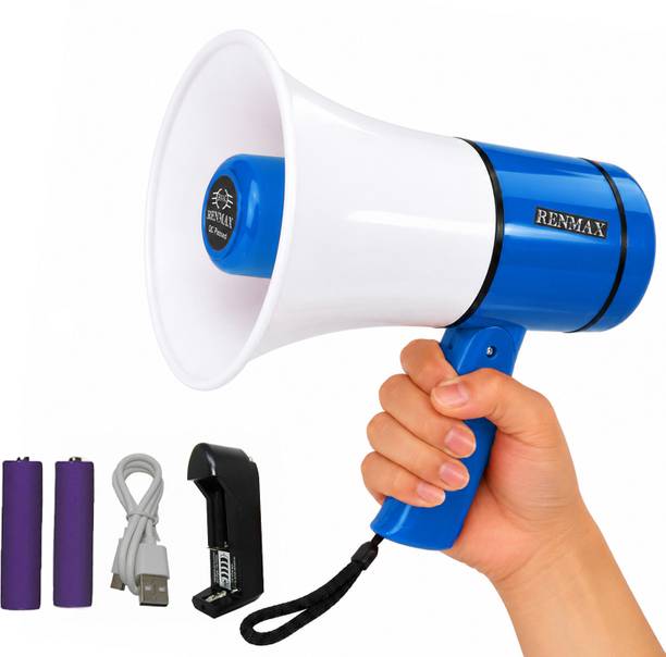 RENMAX Rechargeable Handheld Megaphone Gayatri Mantra Dual Battery Portable Mini Horn Bluetooth With Multi Voice & USB Outdoor, Indoor PA System
