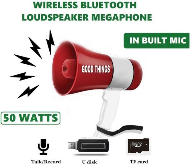 GOOD THINGS Pro 50W Megaphone Loud Speaker Trumpet Recording Speaker Horn with USB & SD Card Outdoor PA System