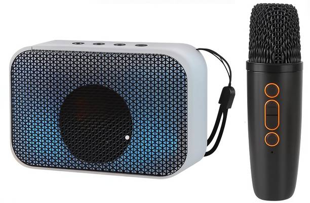 BASS BLING Wireless Karaoke Mic with Bluetooth Speaker, 4Hrs Playtime, RGB Lights Home Party, Traveling Speaker With Mic Indoor, Outdoor PA System