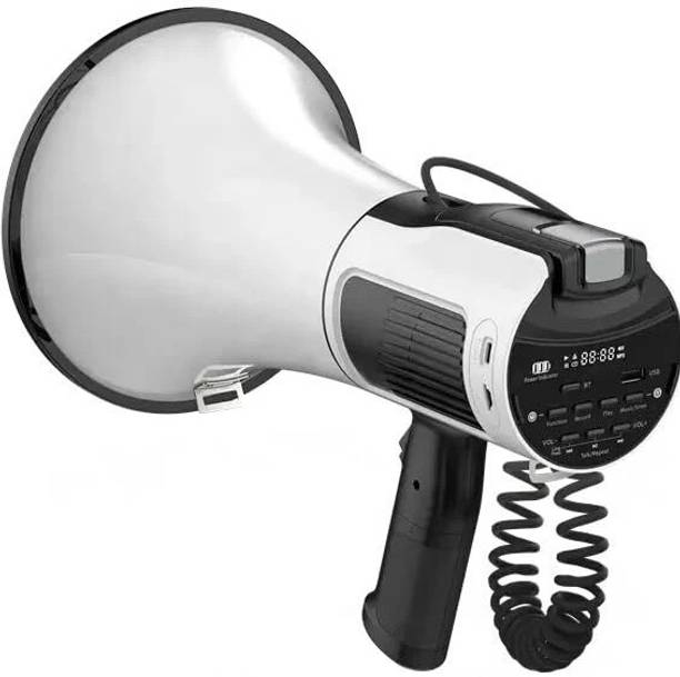 KH Megaphone with Siren Bullhorn 50 Watt Bullhorn Speaker with Microphone Outdoor PA System