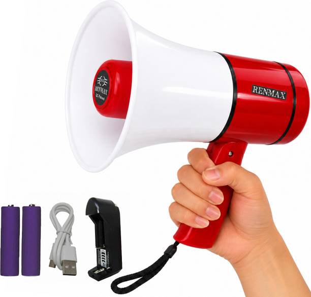 RENMAX Rechargeable Portable Bluetooth Horn Megaphone With Multi Voice Dual Battery-127II Outdoor, Indoor PA System