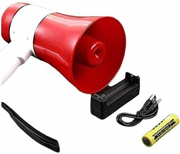 KH 20 Watts Handheld Megaphone with Recorder; USB and Memory Card Input for Announcing; Talk; Record; Play; Siren; Music (Red) Handheld Megaphone PA Bullhorn - Built-in Siren - 20 Watt Adjustable Volume Control with Recorder Indoor, Outdoor PA System
