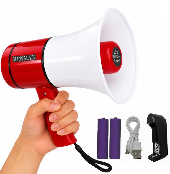 RENMAX Handheld Dual Battery Portable Rechargeable Bluetooth Megaphone With Multi Voice & USB-127 Outdoor, Indoor PA System