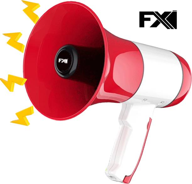 FXI Megaphone Speaker, USB Memory Card Input For Announcing Talk Record Play, Siren Handheld Loudspeaker Bluetooth Megaphone (Red-White) Indoor, Outdoor PA System
