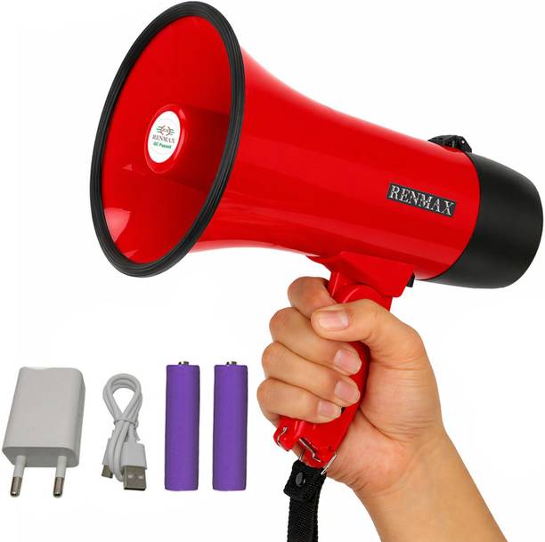 RENMAX Handheld Horn Speaker Powerfull Foldable Portable Rechargeable Megaphone Dual Battery Bluetooth USB K-129 Outdoor PA System