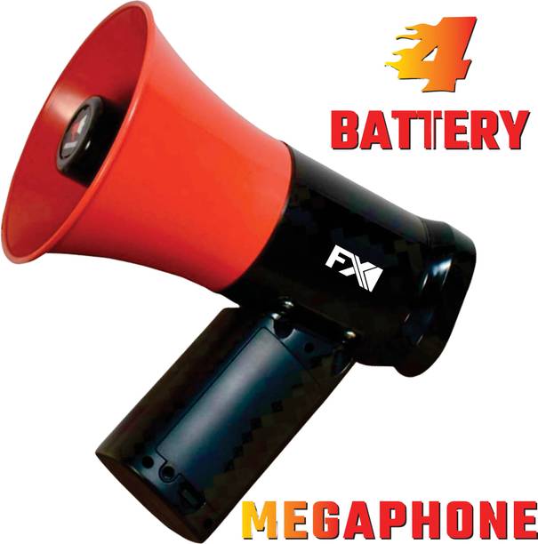 FXI MP-518 Megaphone Speaker For Announcing Talk Record Play, Siren, USB and Memory Card Input, 4 Battery, Handheld Bluetooth Megaphone with 13 Pre Recorded Tones Indoor, Outdoor PA System