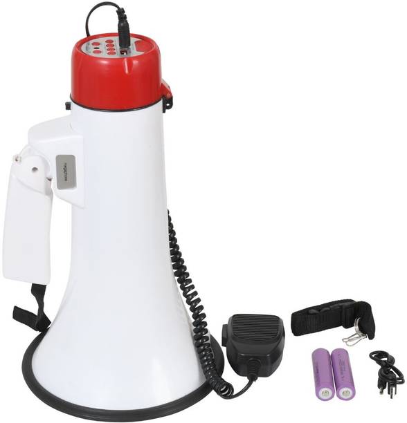 KH 50 Watts Handheld Megaphone with Recorder Bluetooth USB and Memory Card Input for Announcing; Talk; Record; Play; Siren; Music with Battery and Charger Megaphone Speaker PA Bullhorn Indoor, Outdoor PA System 50 Watts Handheld Megaphone with Recorder Bluetooth USB and Memory Card Input for Announcing; Talk; Record; Play; Siren; Music with Battery and Charger Megaphone Speaker PA Bullhorn Indoor, Outdoor PA System