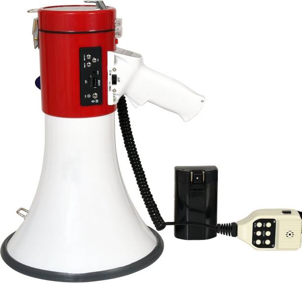 KH Portable Megaphone Speaker PA Bullhorn - Built-in Siren, 80W Adjustable Volume Indoor, Outdoor PA System
