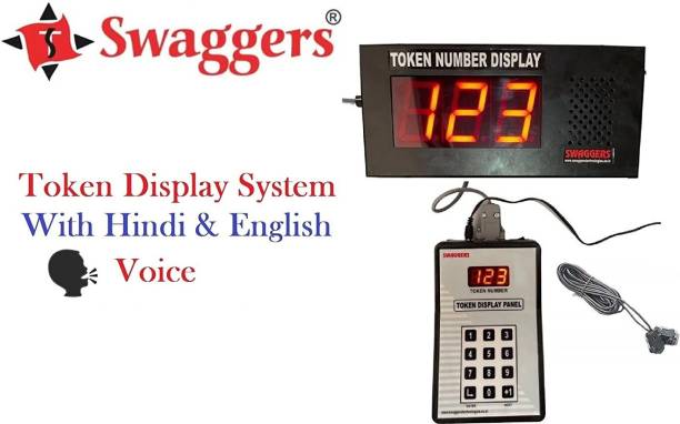 SWAGGERS Digital Indian Token Display Machine with English &Hindi voice Indoor PA System