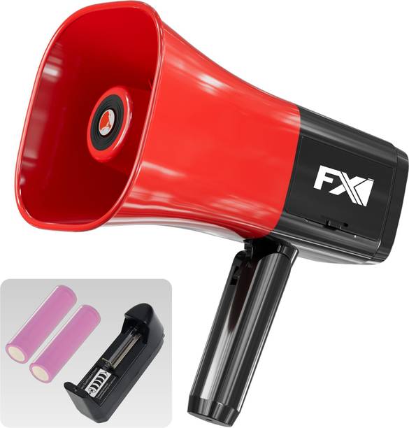 FXI MP-722 Megaphone Speaker For Announcing Talk Record Play, Siren, Type C Charging , Dual Battery, Foldable Handle Bluetooth Megaphone with 13 Pre Recorded Tones Indoor, Outdoor PA System