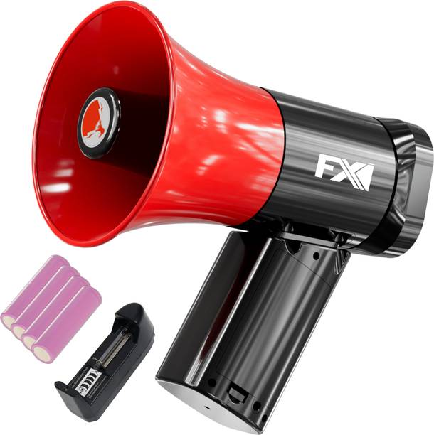 FXI MP-518 Megaphone Speaker For Announcing Talk Record Play, Siren, USB and Memory Card Input, 4 Battery, Handheld Bluetooth Megaphone with 13 Pre Recorded Tones Indoor, Outdoor PA System