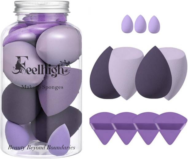 फीलहाई Luxury Beauty Sponge Collection 11-Piece Set with Storage Jar
