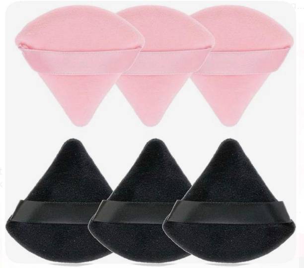 Bombay Vanity Soft Triangle Makeup Powder Puff Velvet Suede Nylon Face Sponge