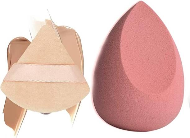 feelhigh 2 Pcs Multi-colored Face Makeup Triangle Powder Puffs & makeup Blender