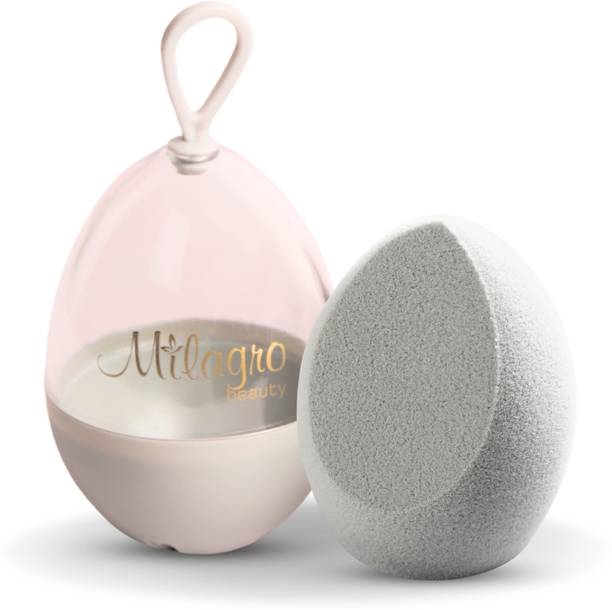 मिलाग्रो ब्यूटी Velvet Makeup Sponge Soft Microfiber Bristles Puff Blender for Make Up (Grey)