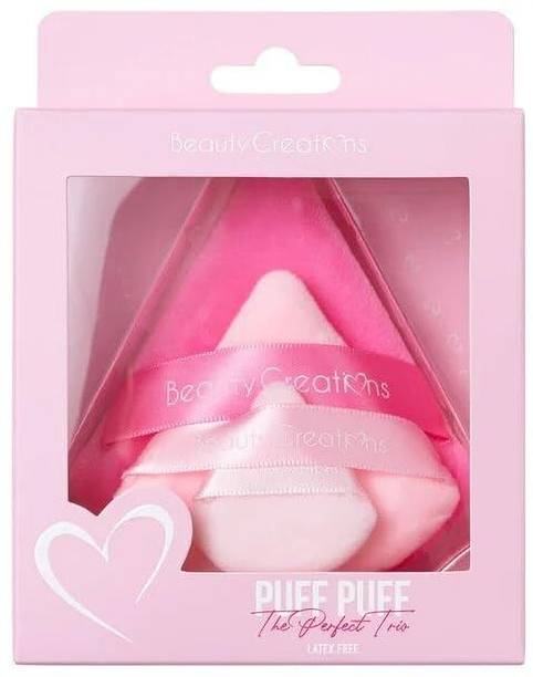 COSLUXE PROFESSIONAL Puff The Perfect Trio | 3 Set of Pink triangle puff for Makeup Sponges |