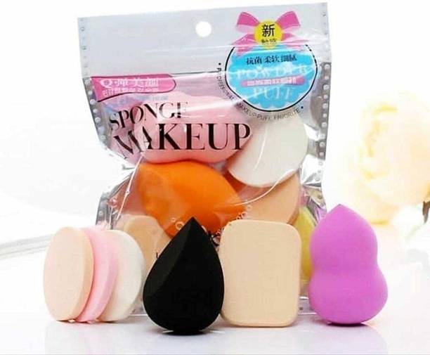 ROODILES Pure Cotton 6-in-1 Makeup Puff Sponges Set – Reusable, Soft & Skin-Friendly