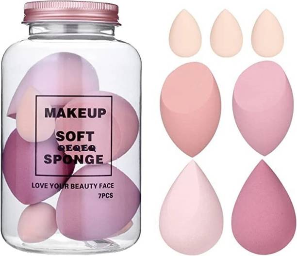 कीकेक PROFESSIONAL SET 7 PCs Multi-color Makeup Sponge Set, Beauty Blender