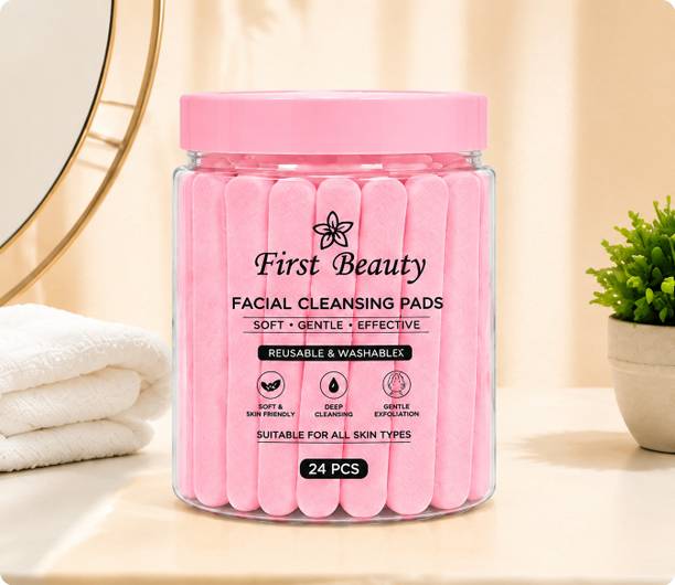 FIRST BEAUTY Facial Cleansing Sponge Pads 24 PCS for Face Wash & Makeup Removal