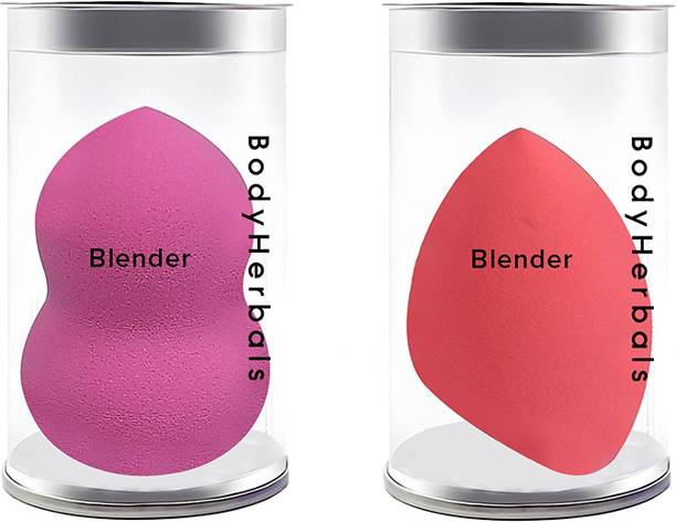 BodyHerbals Makeup Blenders Set of 2 – Double-Sided & Half Moon Beauty Sponges
