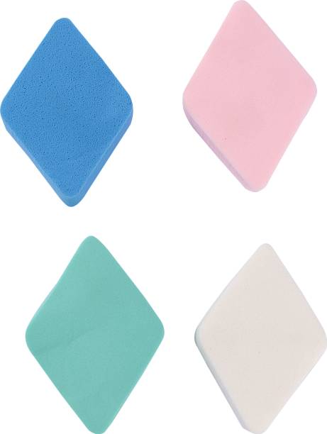 KURVI Diamond Shape Multicolor Makeup Sponge Beauty Blender pack of 4 SP51