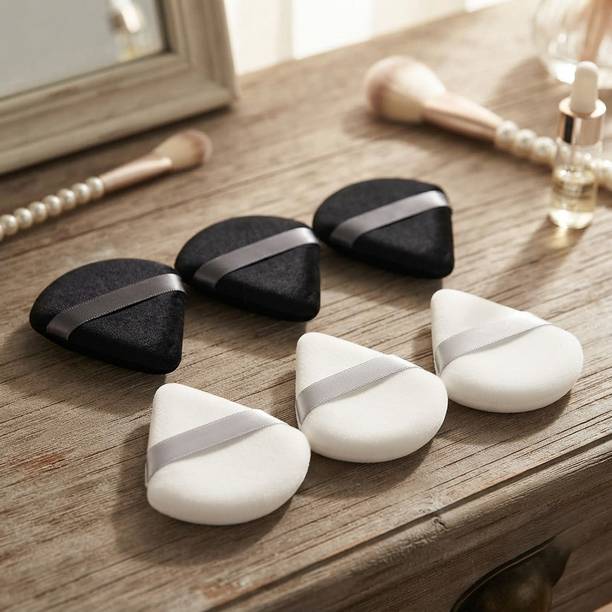 lanellie Soft Triangle Face Powder Puffs for Loose Powder, Compact & Foundation, Pack 6