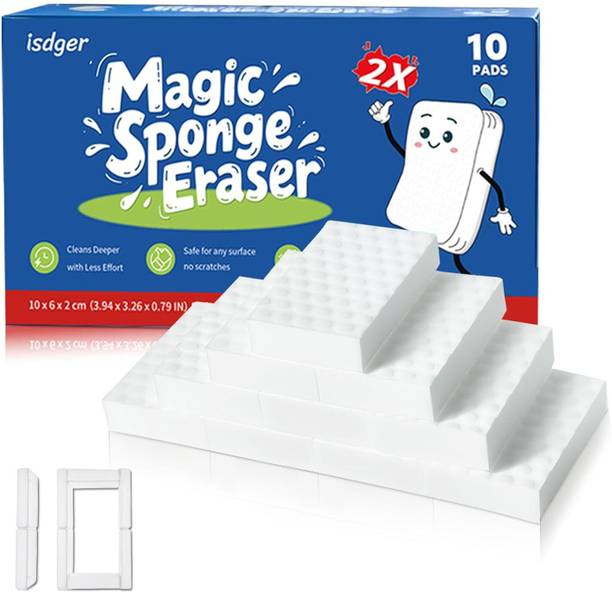 pravia Kitchen clean Magic Eraser Remover Scrub Sponge (Small, Pack of 10)