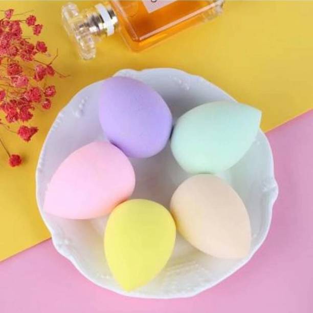 Yuvami's Foundation Applicator Sponge Cosmetic Makeup Puffs (Multicolor) (5 Pcs)
