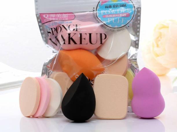 वारफैक्स Makeup Sponge Puff Set For Makeup 6 In 1 And Face Pack And Facial Bleach Brush