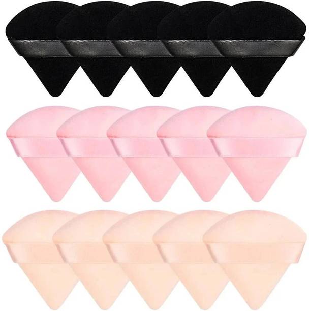 कॉस्लक्स 15pcs Triangle Powder Puff For Women Makeup Sponge puff Multicolored