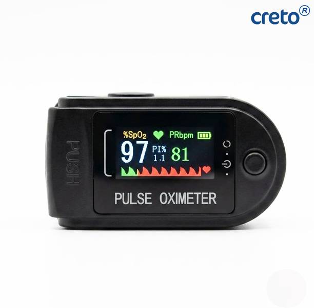 CRETO Black Pulse Oximeter with Advanced TFT Display and AAA Batteries Pulse Oximeter