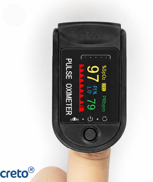 CRETO Black Pulse Oximeter with Accurate Oxygen and Pulse Monitoring Pulse Oximeter