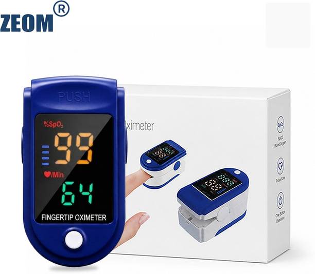 Zeom Blue LED Display Fingertip Pulse Rate Oximeter 4-Color SpO2 Monitor AAA Pulse Oximeter