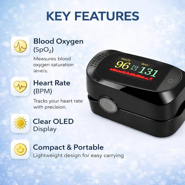 colorsole Classy Black Fingertip Oximeter with Color Display for SpO2 & Pulse Pulse Oximeter