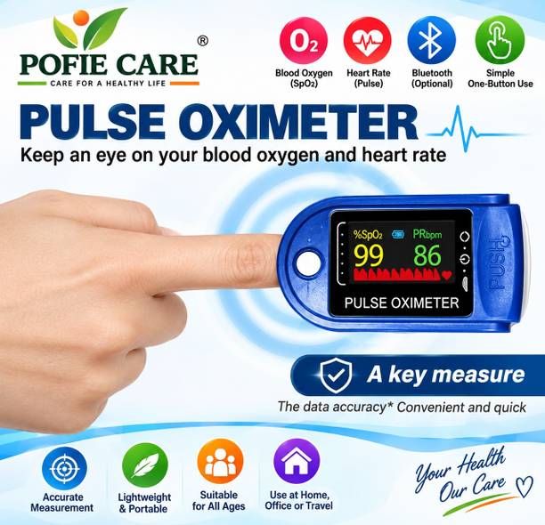 POFIE CARE Bllod Oxygen & Heart Rate Count Pulse Oximeter Pulse Rate Oxygen Pulse Oximeter