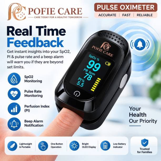 POFIE CARE Smart Finger Tip Pulse Oximeter Rate Oxygen Count Blood Pulse Oximeter