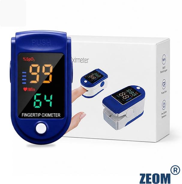 Zeom Blue LED Digital Fingertip Pulse Oximeter SpO2 Pulse Rate Monitor 4-Color Pulse Oximeter